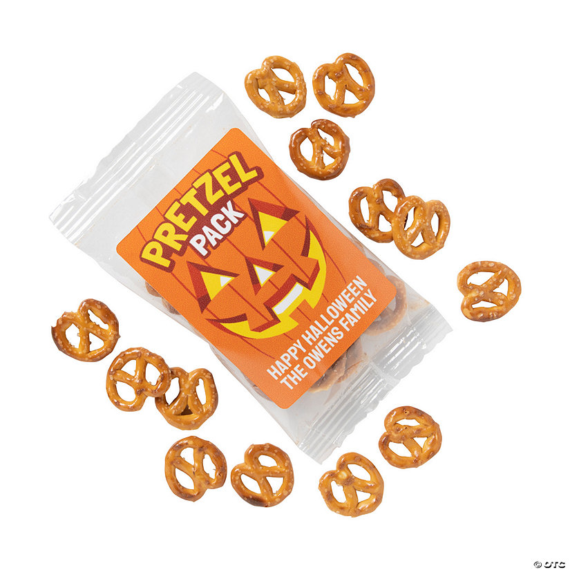 Personalized Halloween Pretzel Packs 48 Pc.