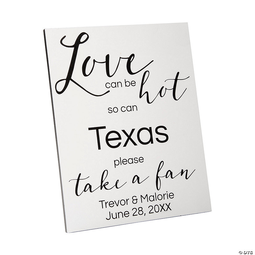 Personalized Hand Fan Favor Tabletop Sign Image Thumbnail