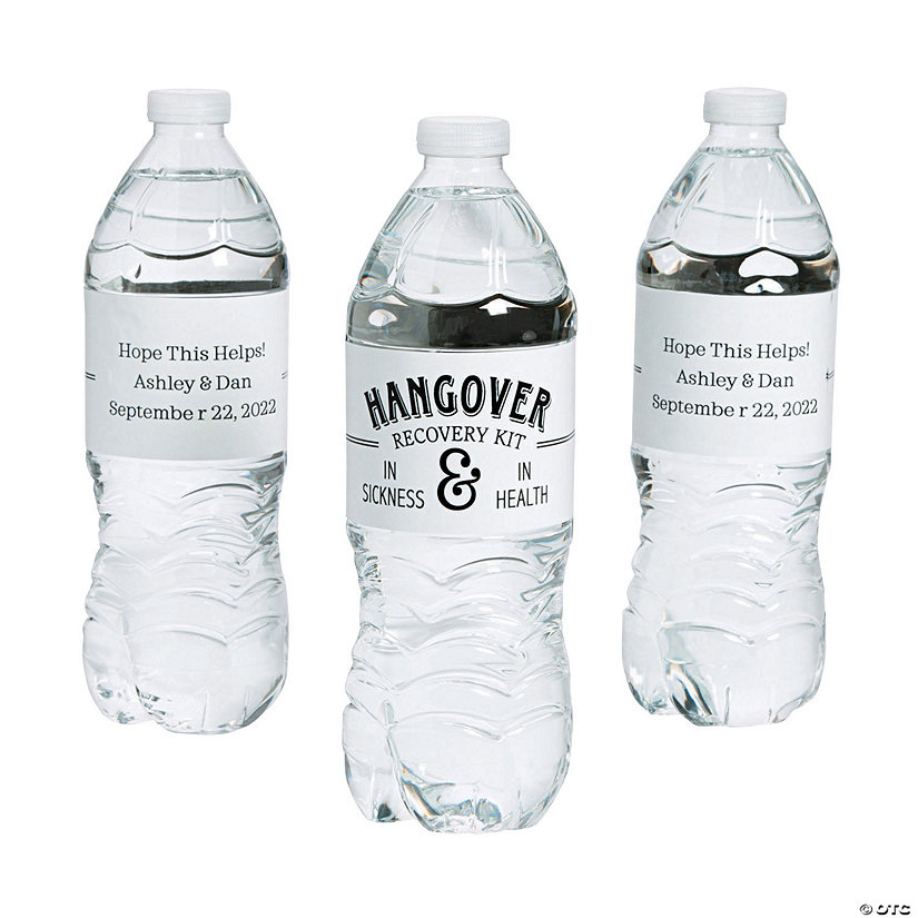 Personalized Hangover Kit Water Bottle Labels | Oriental Trading