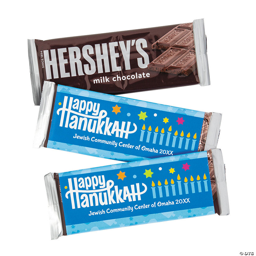 Personalized Hanukkah Candy Bar Labels - 12 Pc. Image Thumbnail