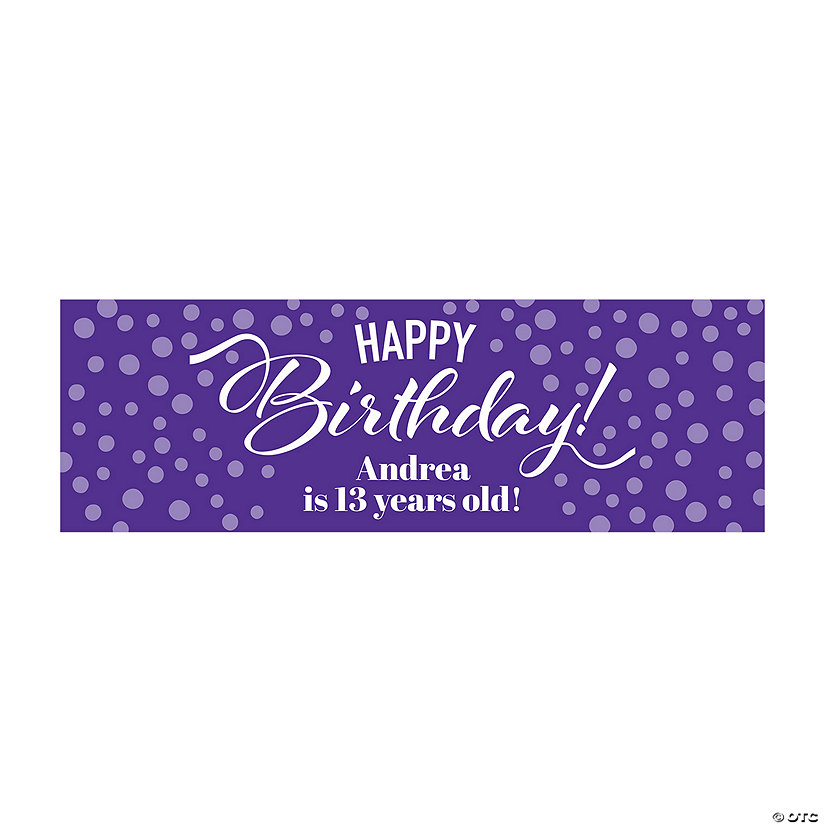 Personalized Happy Birthday Banner - Small Image Thumbnail