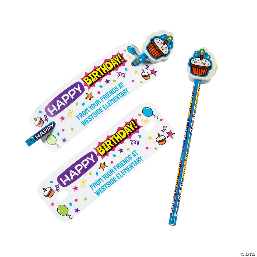 Personalized Happy Birthday Cards with Pencil for 24