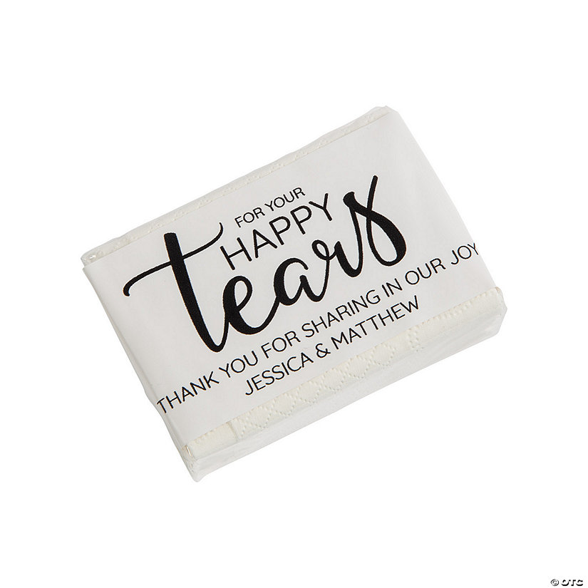 Personalized Happy Tears Tissue Packs | Oriental Trading