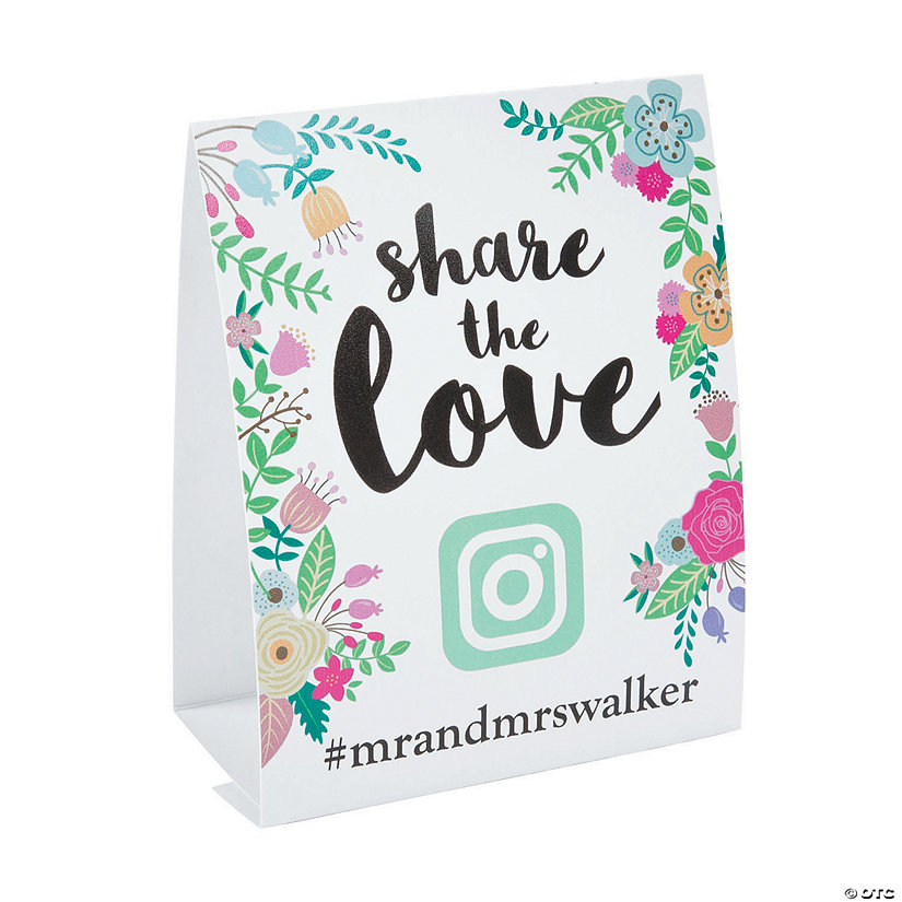 Personalized Hashtag Table Tent Cards - 12 Pc. Image Thumbnail