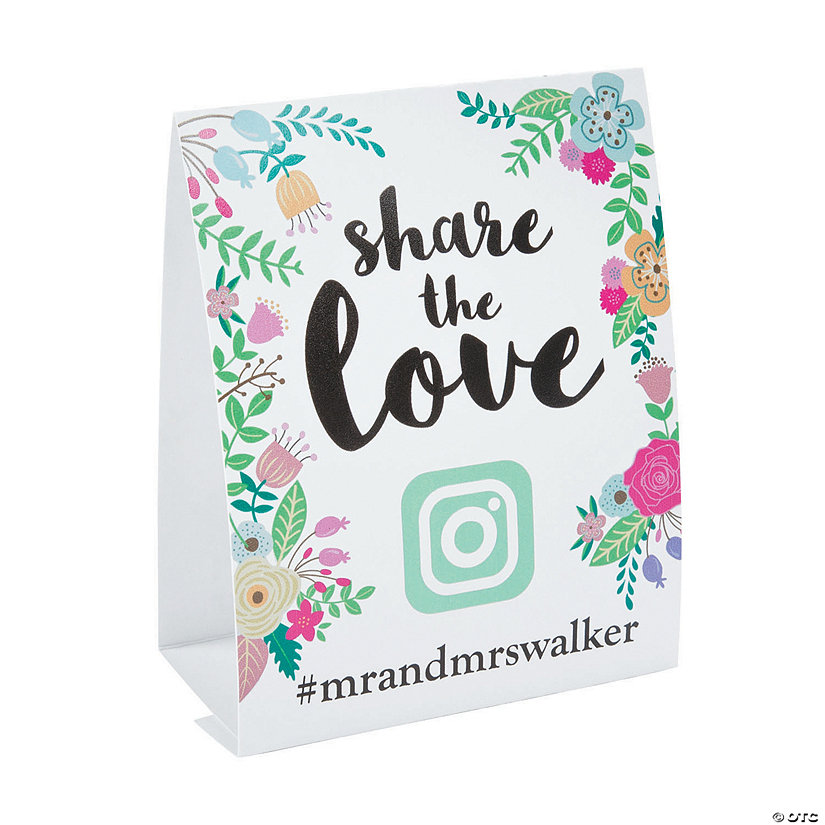 Personalized Hashtag Table Tent Cards - 12 Pc. Image