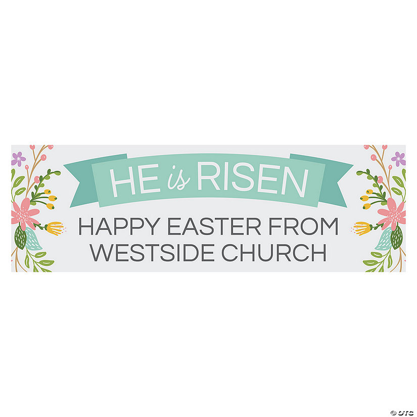 Personalized He Is Risen Banner - Large Image Thumbnail