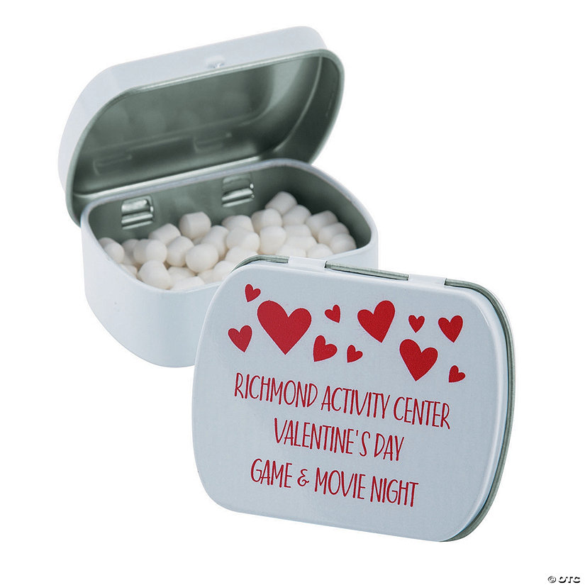 Personalized Hearts Mint Candy Tins - 24 Pc. Image