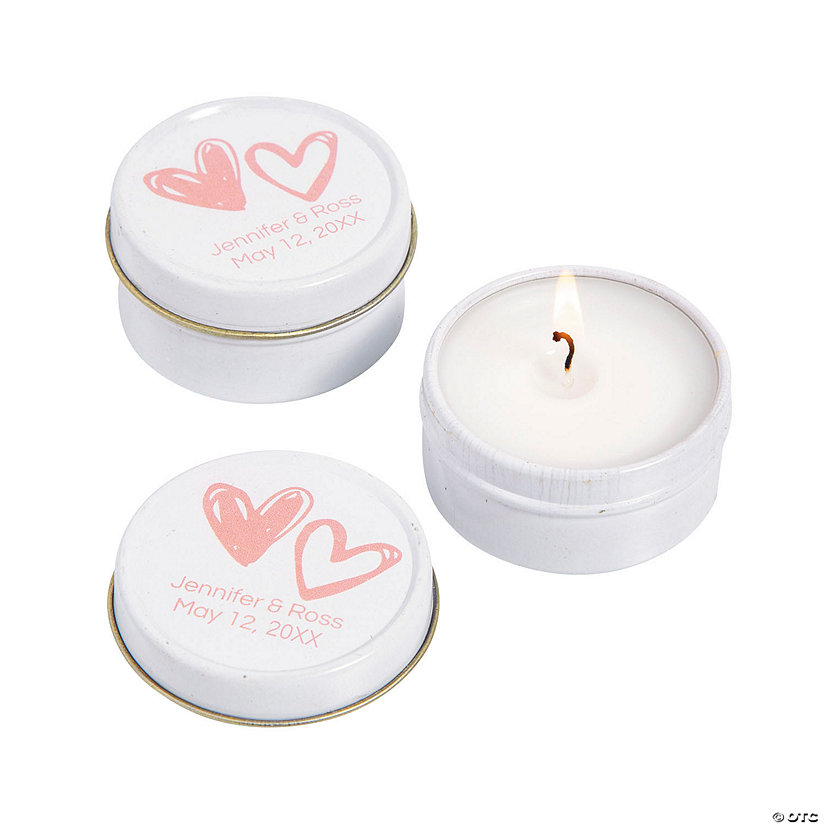 Personalized Hearts Votive Candle Tins - 12 Pc. Image Thumbnail