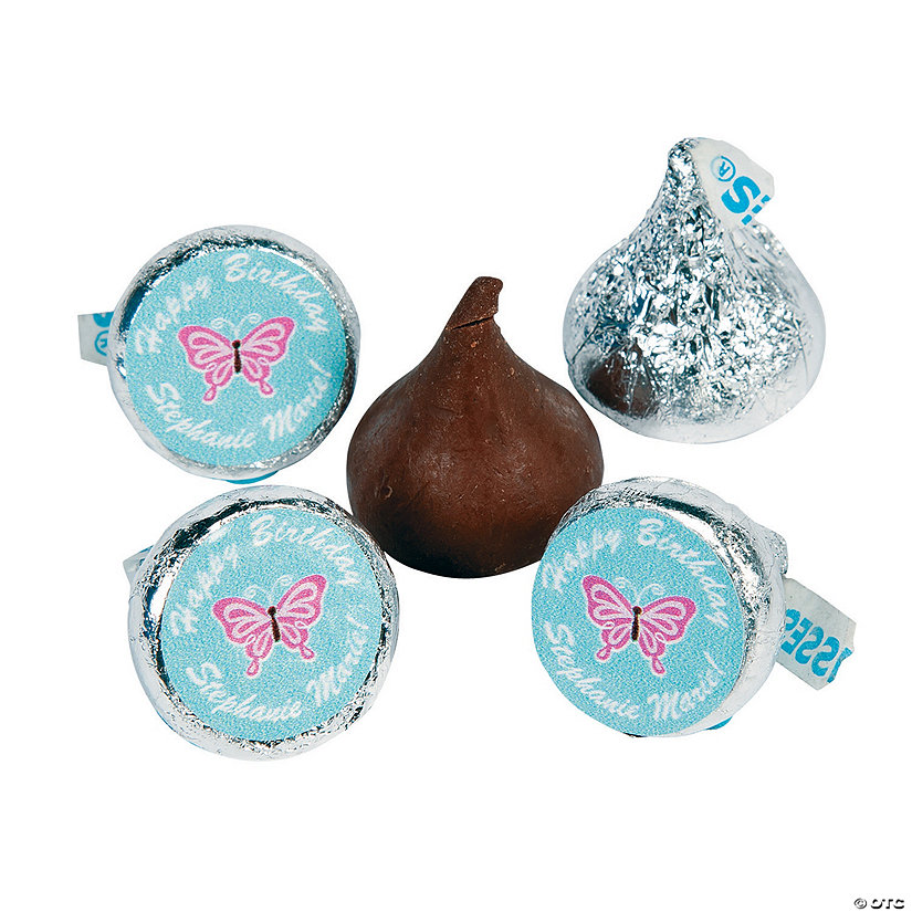 Personalized Hershey’s® Kisses® Aqua All Aflutter Chocolate Candy