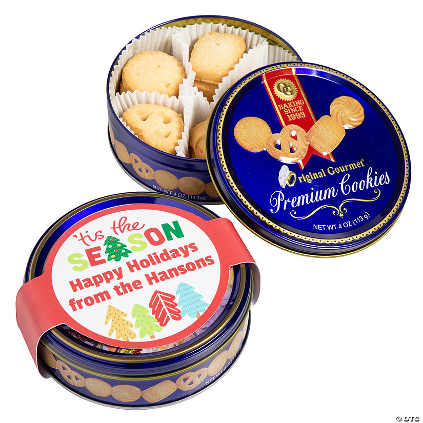 Personalized Holiday Cookie Tins 6 Pc.
