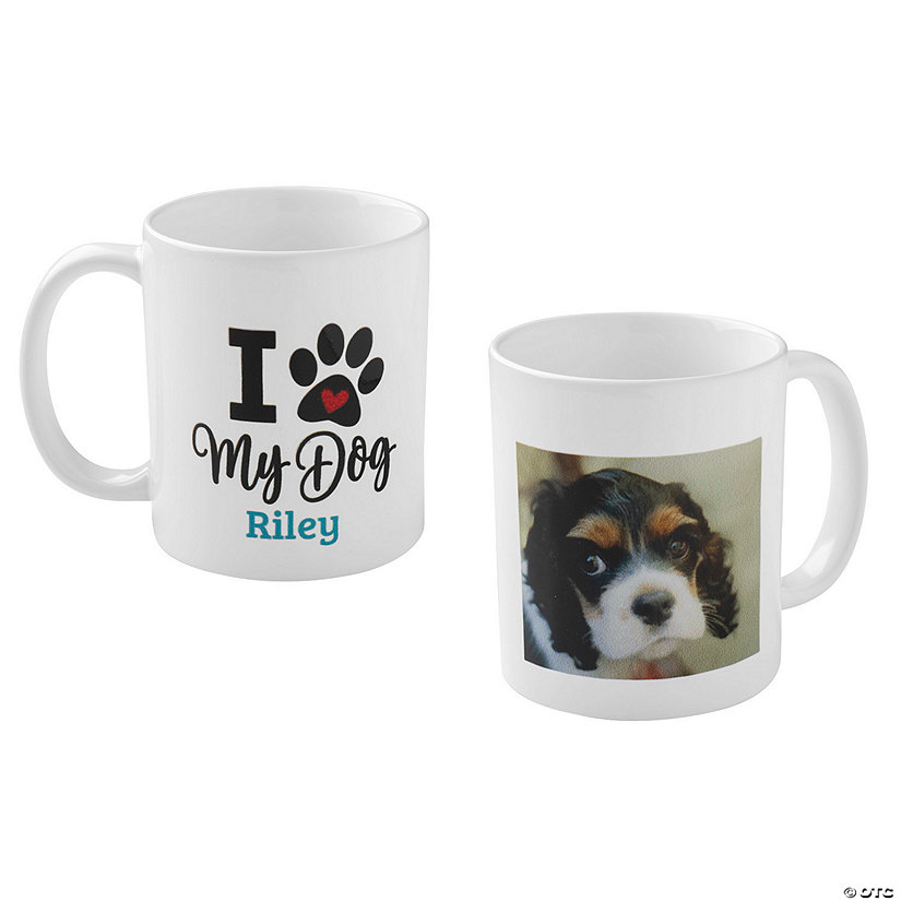 Personalized I Love My Dog Photo Coffee Mug Image
