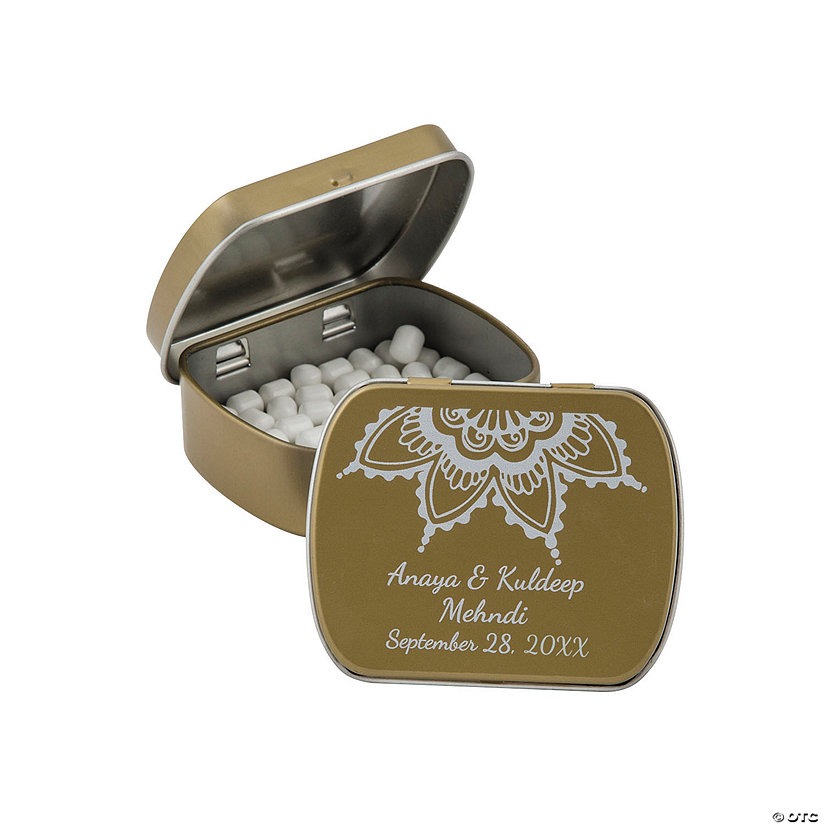 Personalized Indian Wedding Mint Tins - 24 Pc. Image Thumbnail