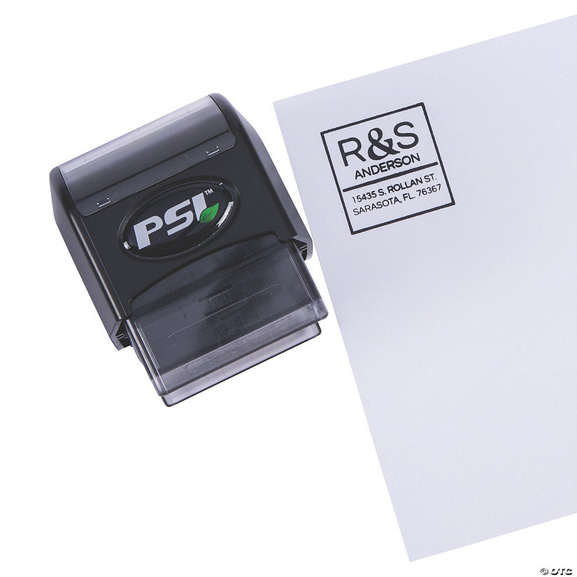 Personalized Initials & Address Square Self-Inking Stamper Image Thumbnail