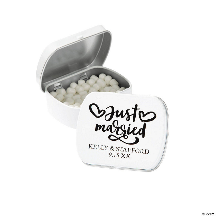 Personalized Just Married Mint Tins - 24 Pc. Image