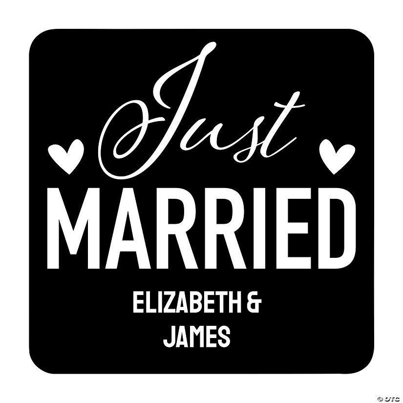 Personalized Just Married Photo Prop Sign Image