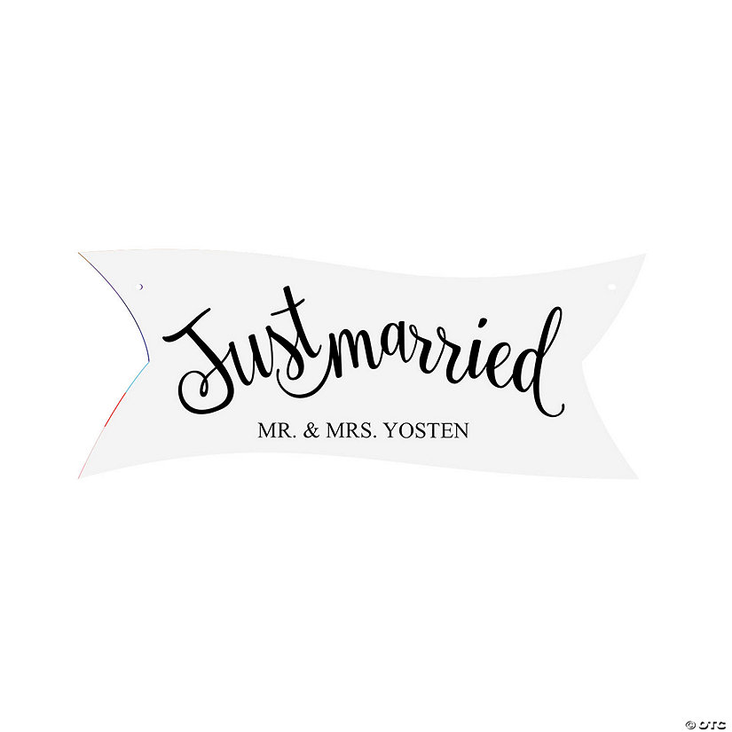 Personalized Just Married Shaped Sign Image