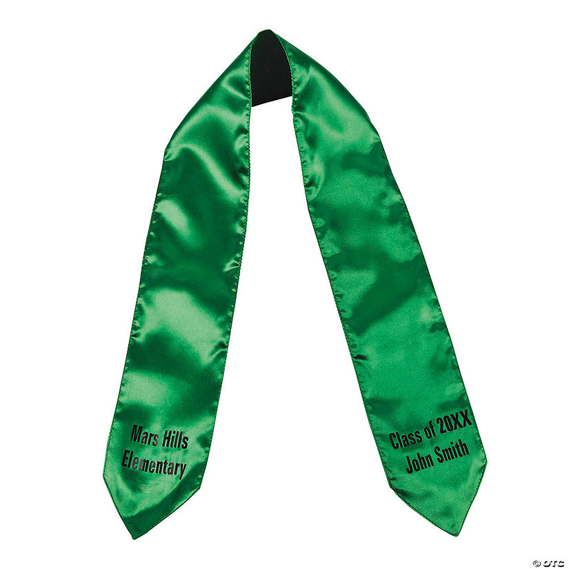 Personalized Kids' Green Elementary School Graduation Stole Image