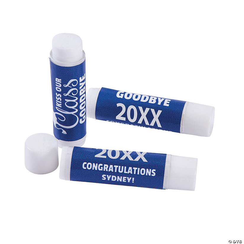 Personalized Kiss Our Class Goodbye Lip Balm Covers - 12 Pc. Image Thumbnail