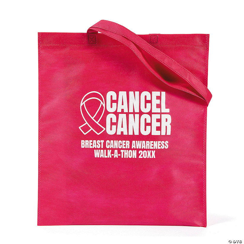 Personalized Large Cancel Cancer Tote Bags 24 Pc. Oriental Trading