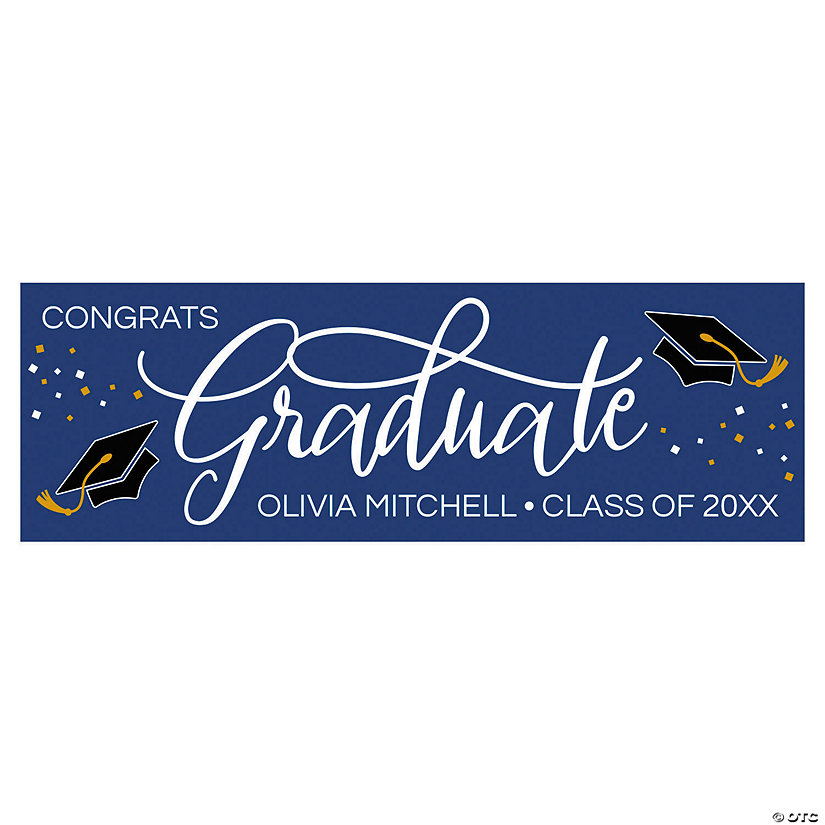 Personalized Large Congrats Graduate Script Vinyl Banner Image Thumbnail
