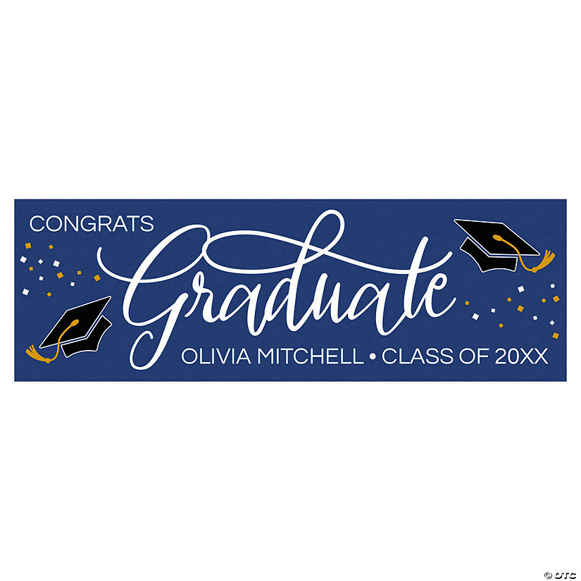 Personalized Large Congrats Graduate Script Vinyl Banner | Oriental Trading