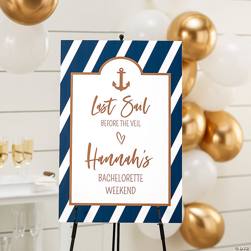 Personalized Last Sail Before the Veil Bachelorette Welcome Sign Image Thumbnail
