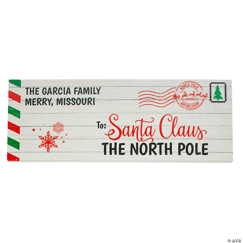 Personalized Letter to Santa Wooden Sign Image