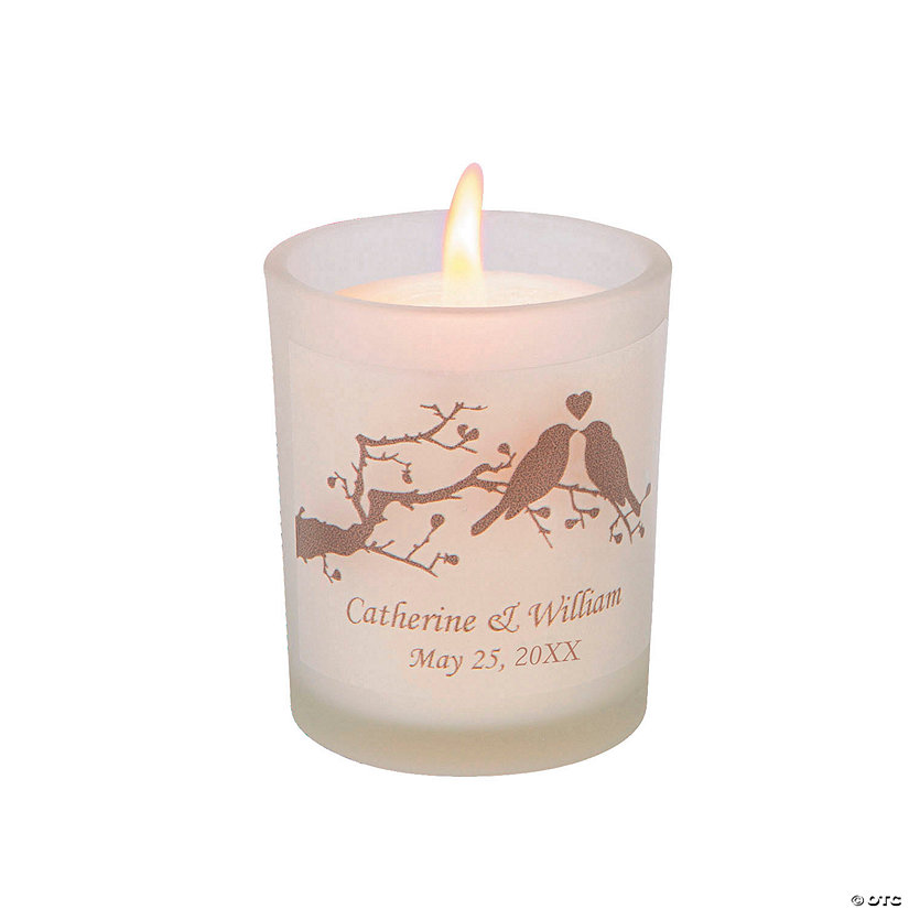 Personalized Love Birds Votive Candle Holders 12 Pc. Oriental Trading