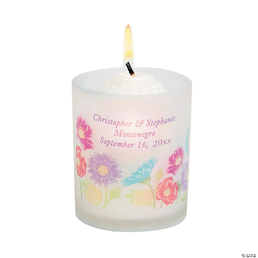 Personalized Love in Bloom Votive Candle Holders - 12 Pc. Image Thumbnail