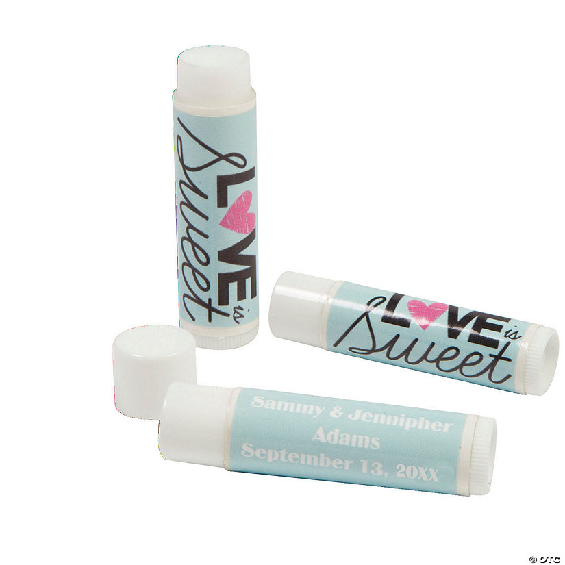 Personalized Love Is Sweet Lip Balm Covers - 12 Pc. Image Thumbnail