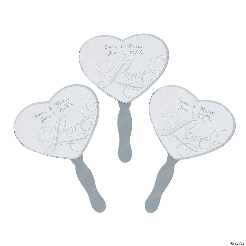 Personalized Love Wedding Hand Fans - 12 Pc. Image Thumbnail