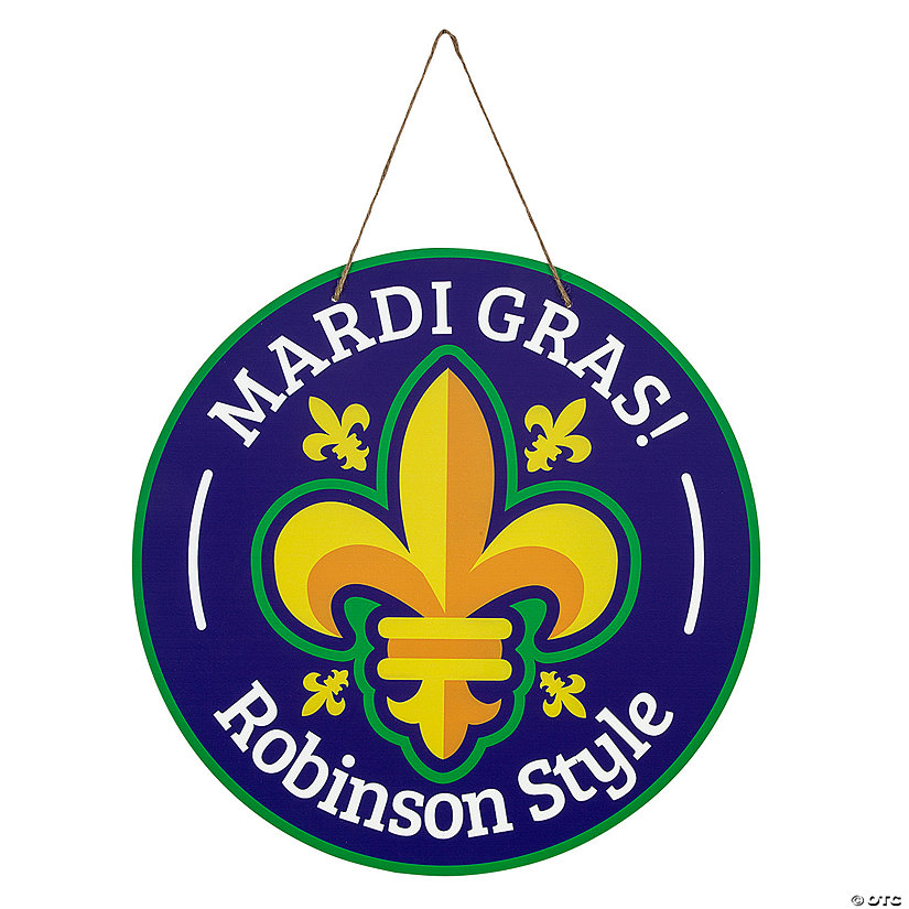 Personalized Mardi Gras Door Sign Image Thumbnail