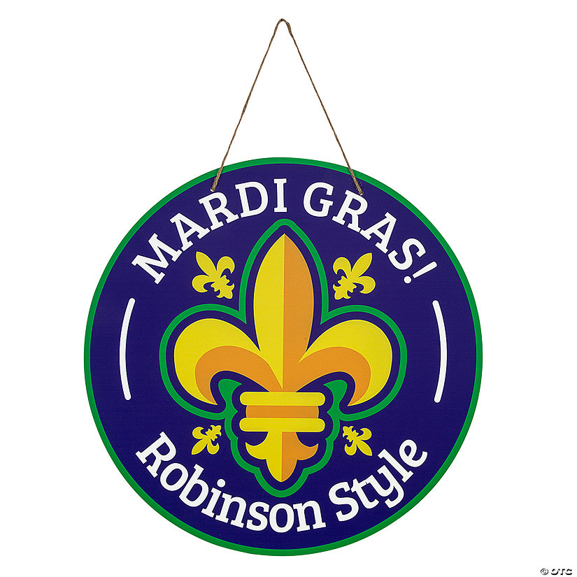 Personalized Mardi Gras Door Sign Image
