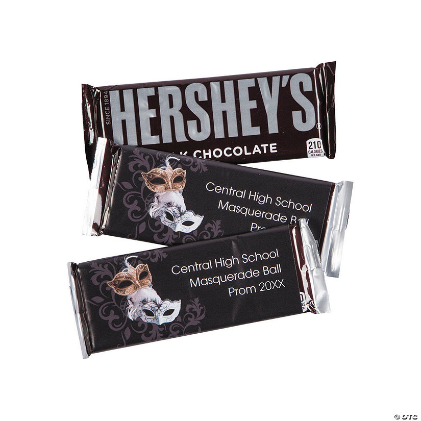 Personalized Masquerade Ball Candy Bar Sticker Labels - 12 Pc. Image Thumbnail