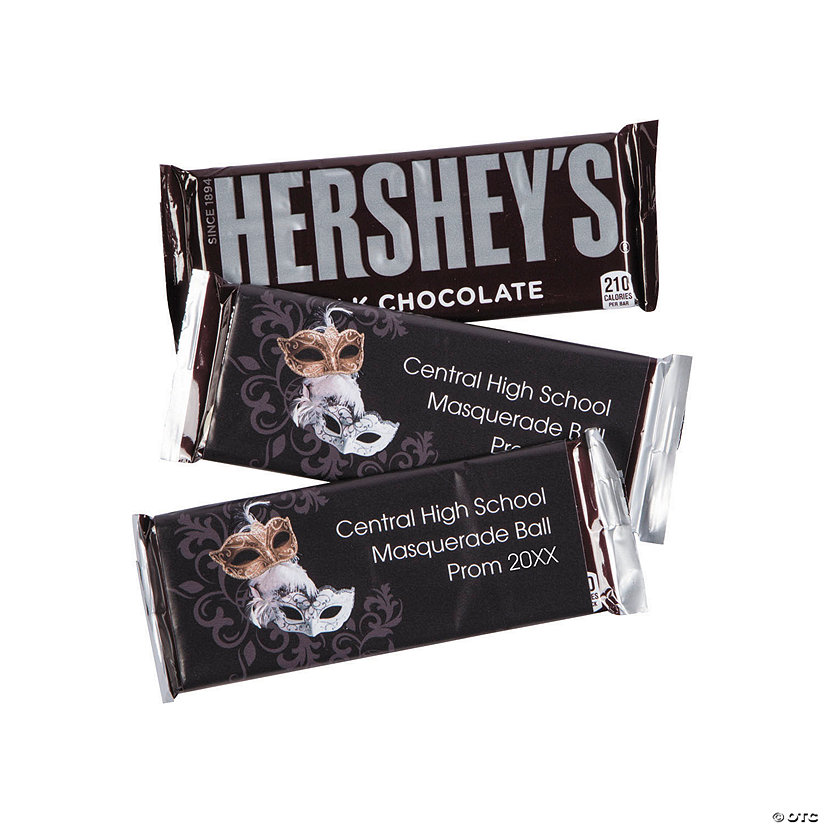 Personalized Masquerade Ball Candy Bar Sticker Labels - 12 Pc. Image