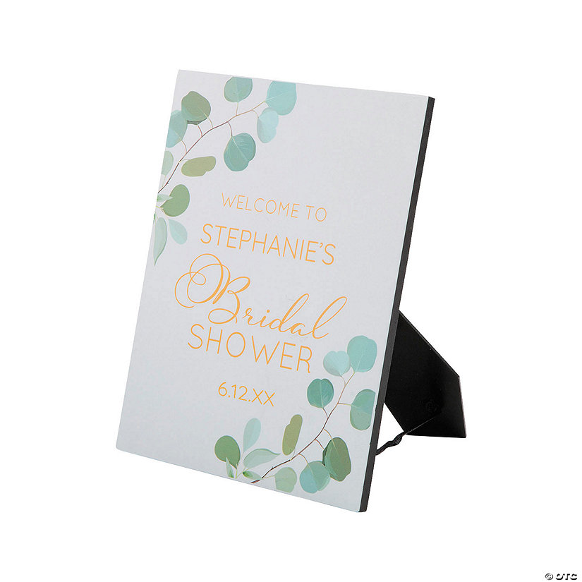 Personalized Medium Eucaplyptus Bridal Shower Tabletop Sign