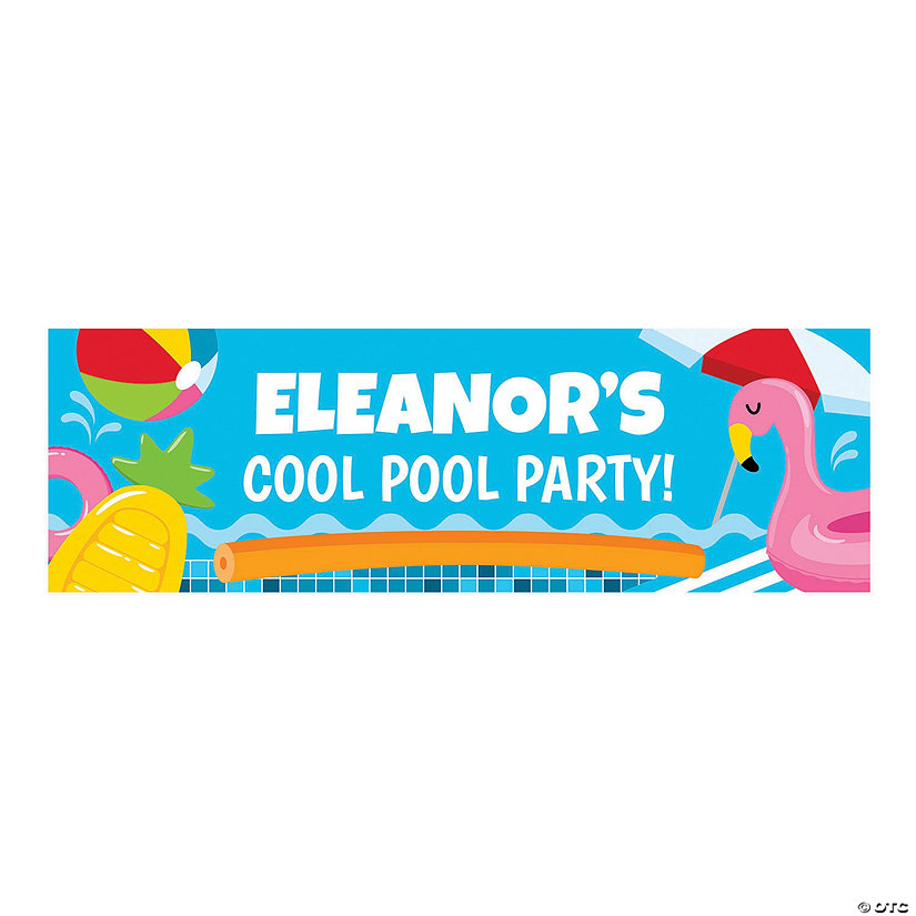 Personalized Medium Pool Party Vinyl Banner Image Thumbnail