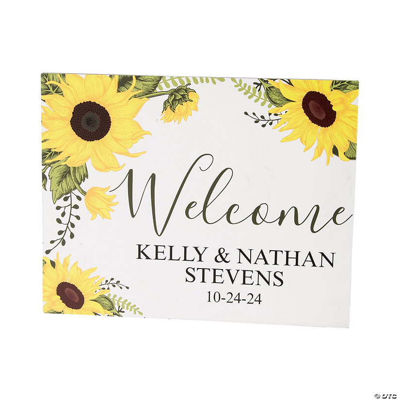 Personalized Medium Sunflower Wedding Welcome Sign Image Thumbnail