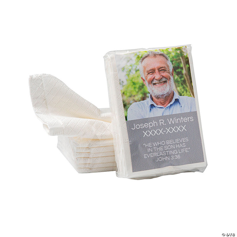 Personalized Memorial Tissue Packs - 10 Pc. Image Thumbnail