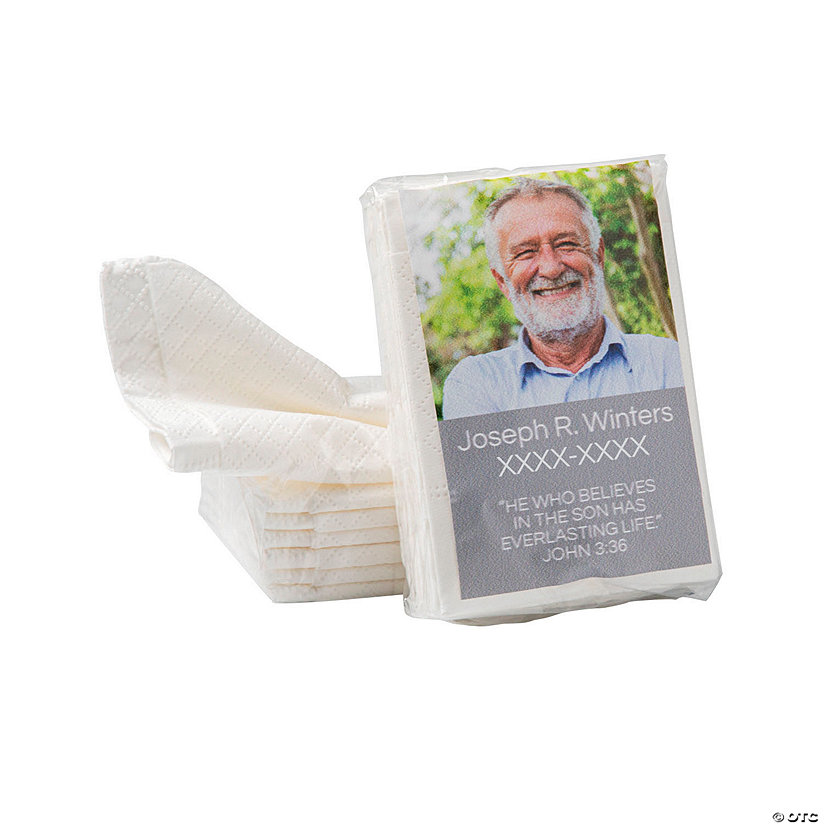 Personalized Memorial Tissue Packs - 10 Pc. Image
