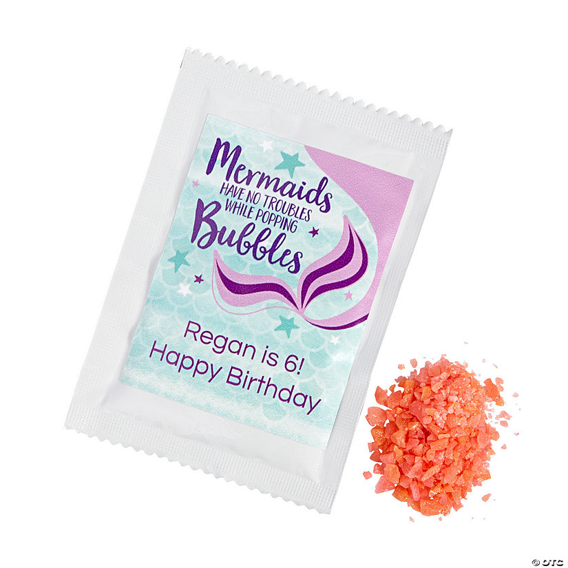 Personalized Mermaid Party Popping Candy Packs - 36 Pc. Image