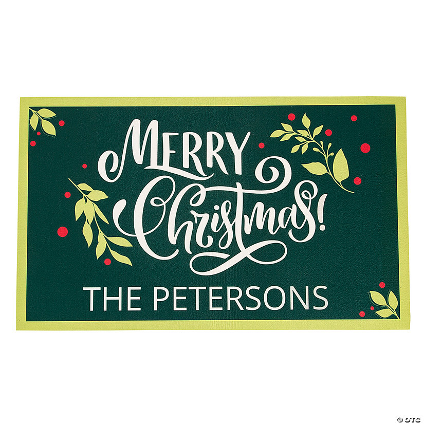 Personalized Merry Christmas Door Mat Image Thumbnail