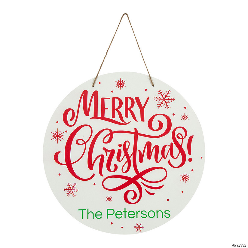 Personalized Merry Christmas Door Sign Image