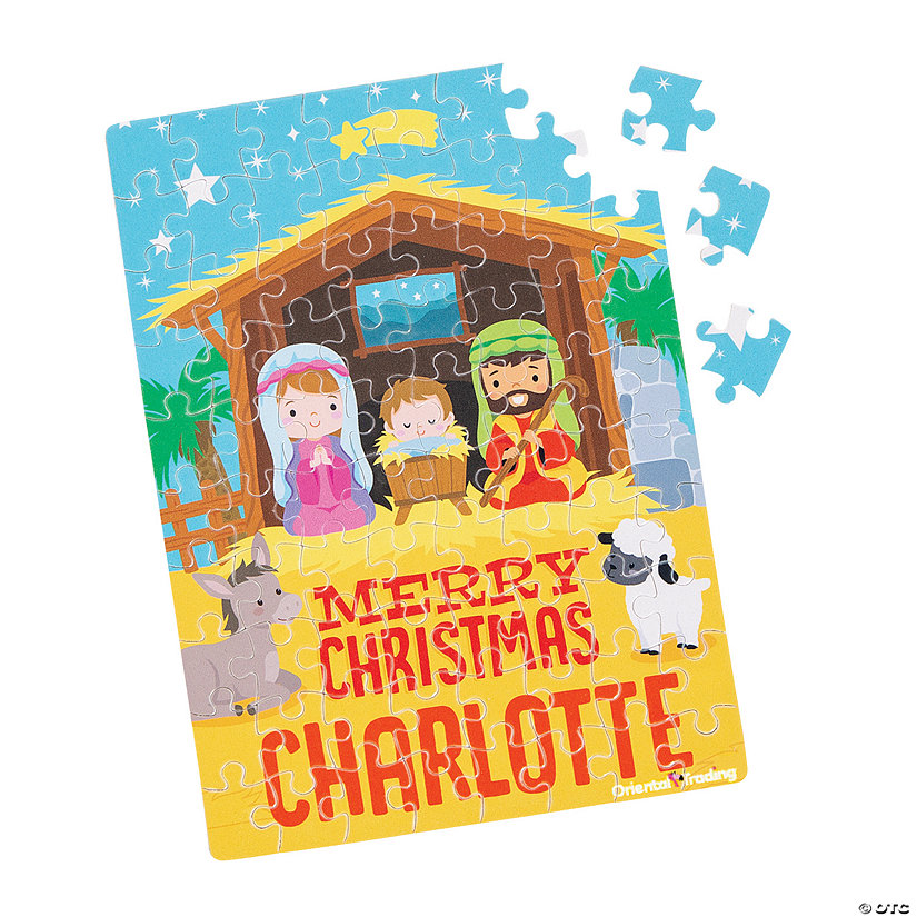 Personalized Mini Nativity Jigsaw Puzzle Image