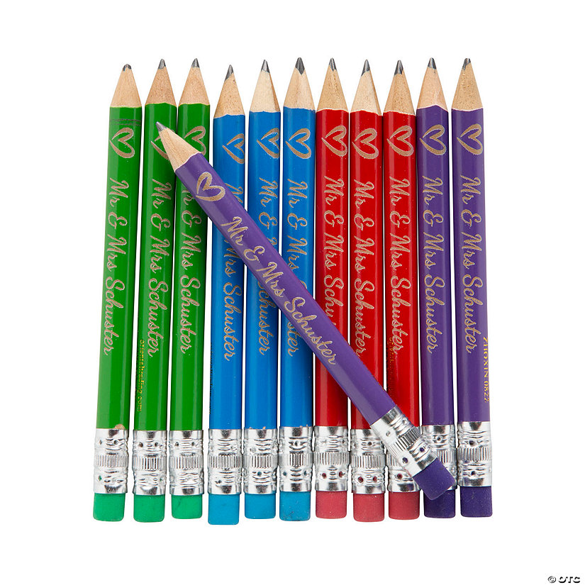 Personalized Mini Wedding Pencils 24 Pc. Oriental Trading