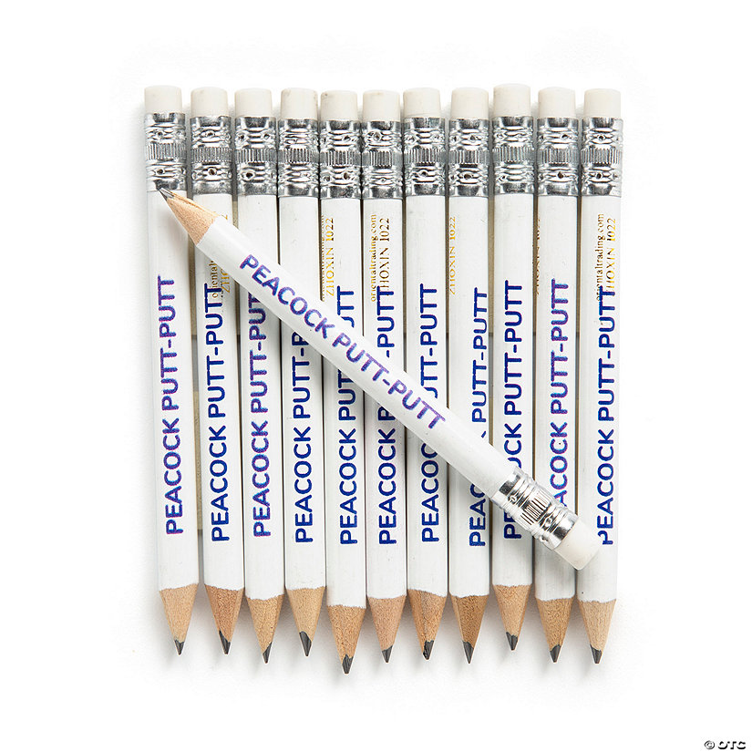 Personalized Mini White Pencils - 24 Pc. Image Thumbnail