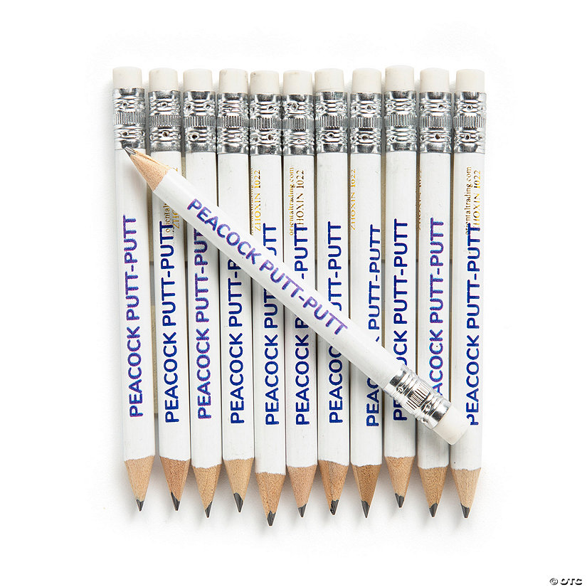 Personalized Mini White Pencils - 24 Pc. Image