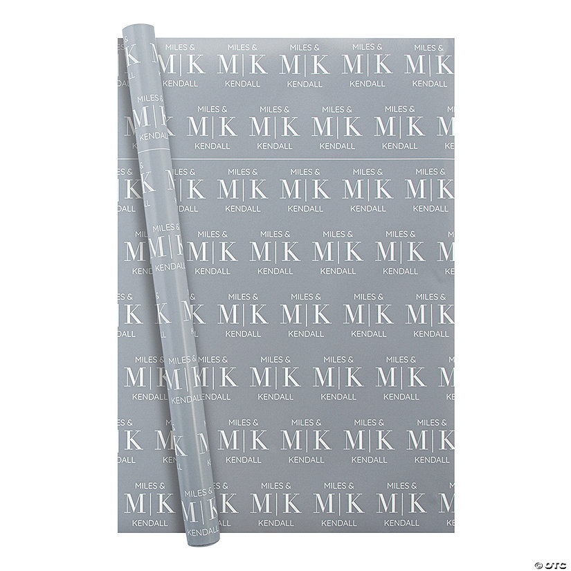 Personalized Modern Initials Wedding Wrapping Paper Image Thumbnail