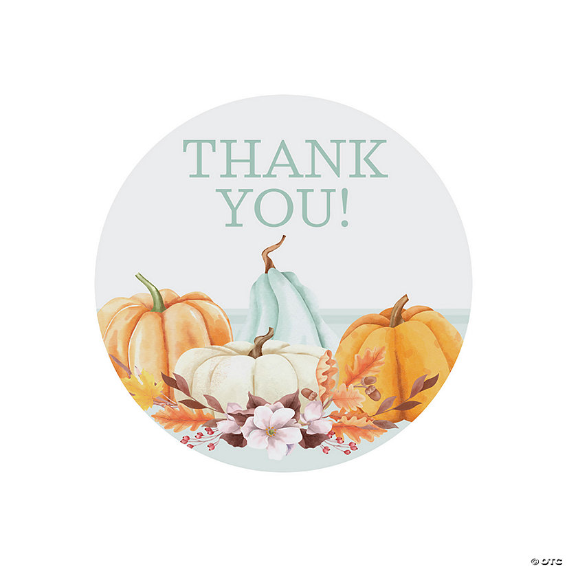 Personalized Modern Pumpkin Favor Stickers - 80 Pc. Image Thumbnail