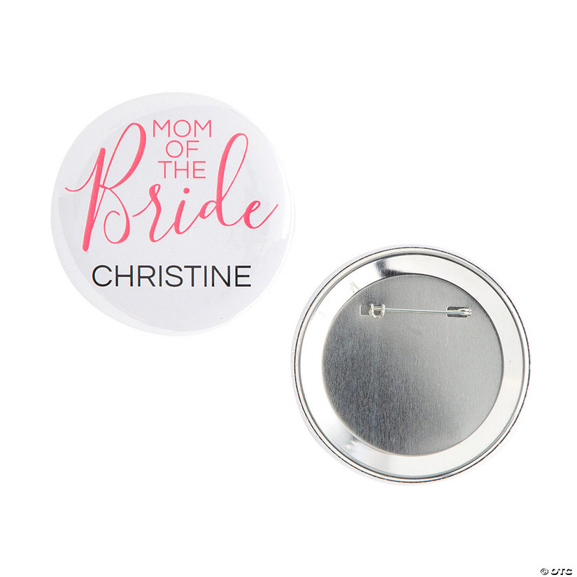 Personalized Mom of the Bride Button Image